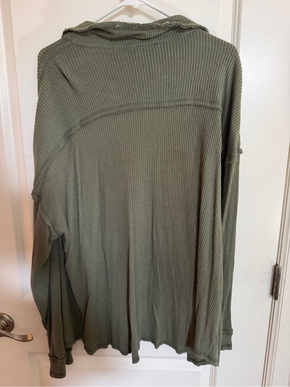 BKE Olive Ribbed Button-Front Teddy Jacket - Picture 2 of 2